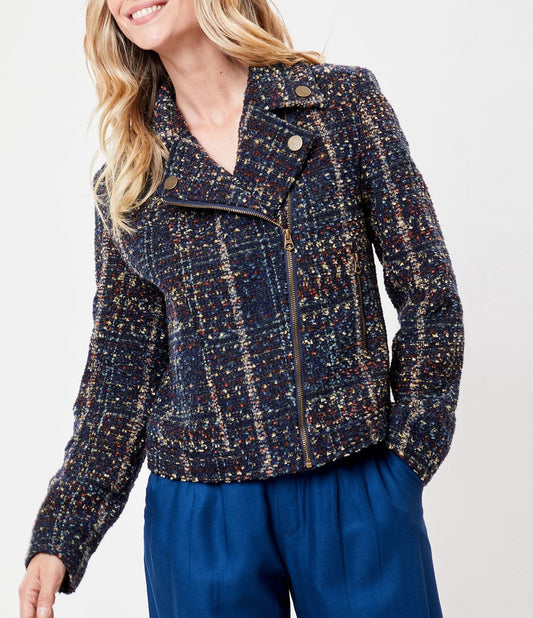 Veste  perfecto motif en lainage MAJDI