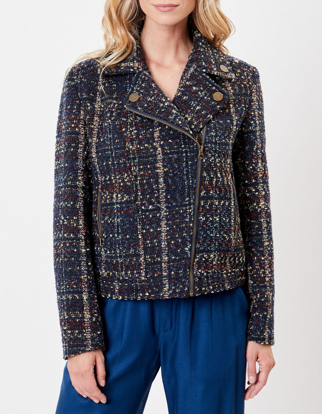 Veste  perfecto motif en lainage MAJDI