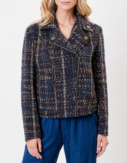 Veste  perfecto motif en lainage MAJDI
