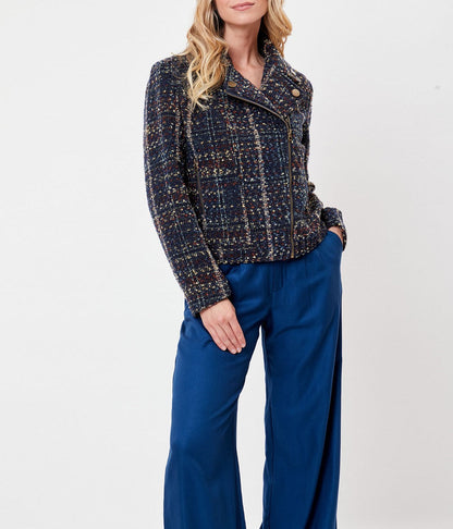 Veste  perfecto motif en lainage MAJDI