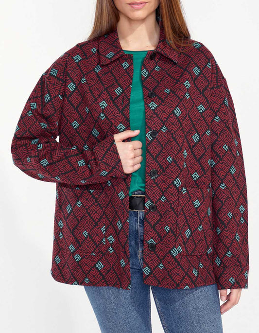 Veste chemise maille imprimée OJAS