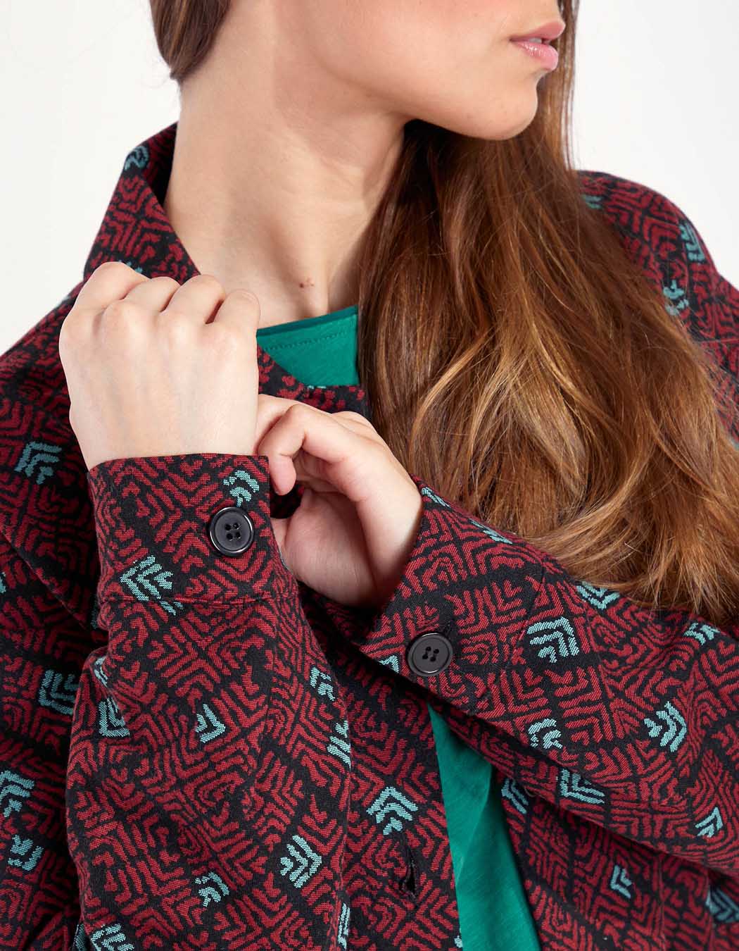 Veste chemise maille imprimée OJAS