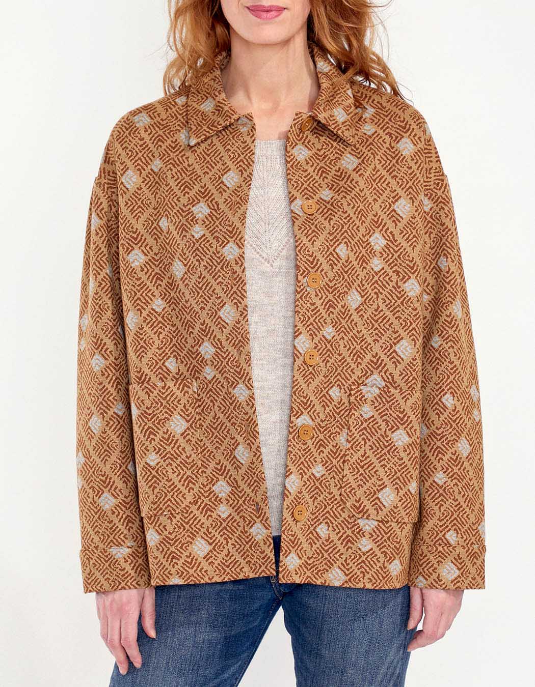Veste chemise maille imprimée OJAS