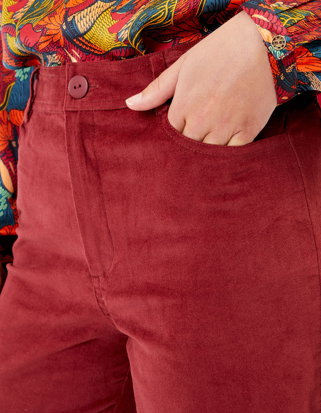Pantalon large velours stretch SKADI