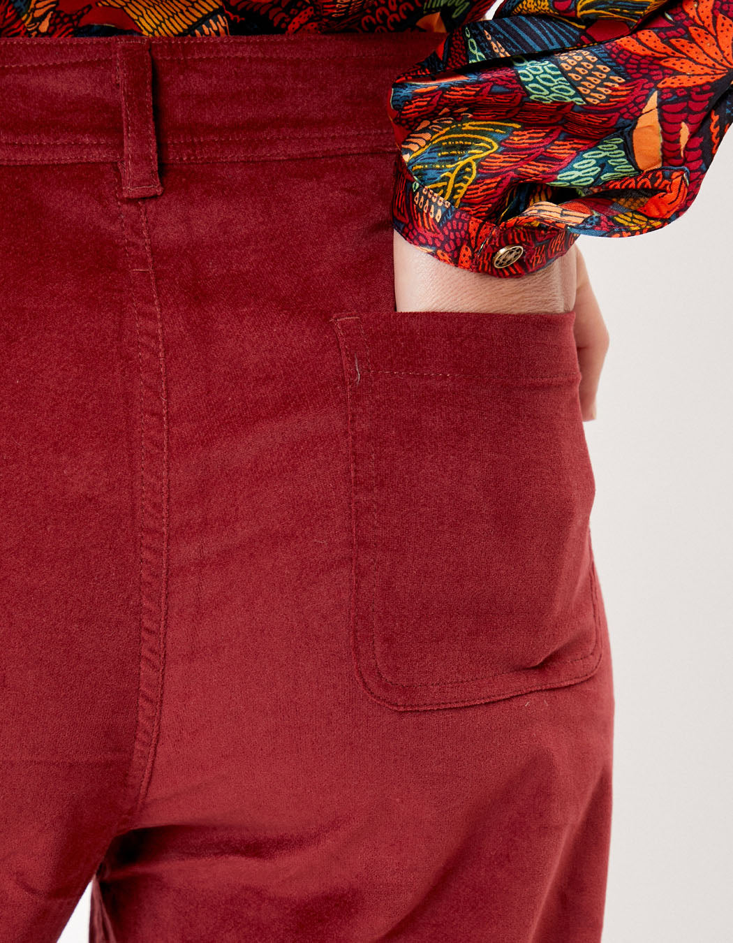 Pantalon large velours stretch SKADI