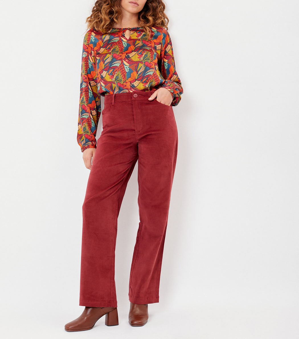Pantalon large velours stretch SKADI