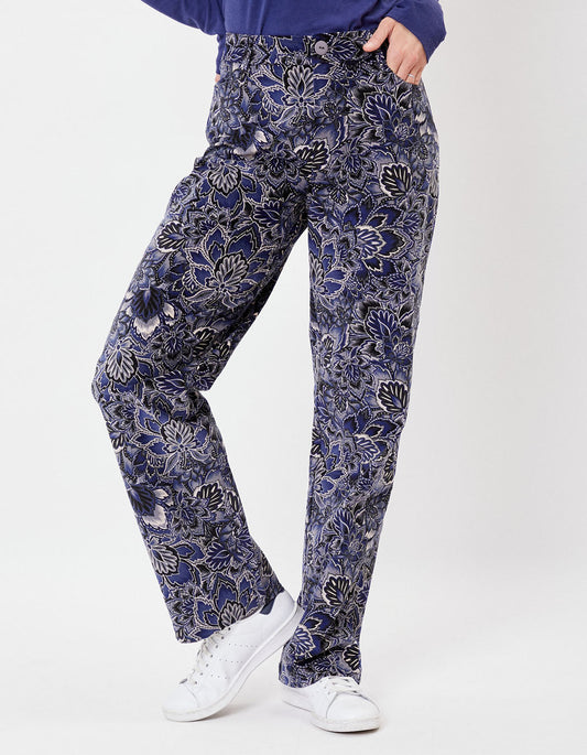 Pantalon large imprimé velours stretch SKADI