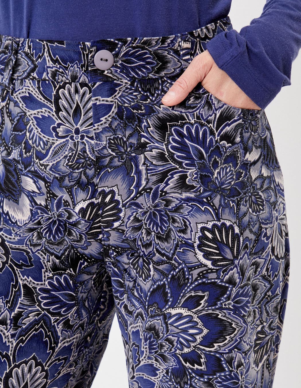 Pantalon large imprimé velours stretch SKADI