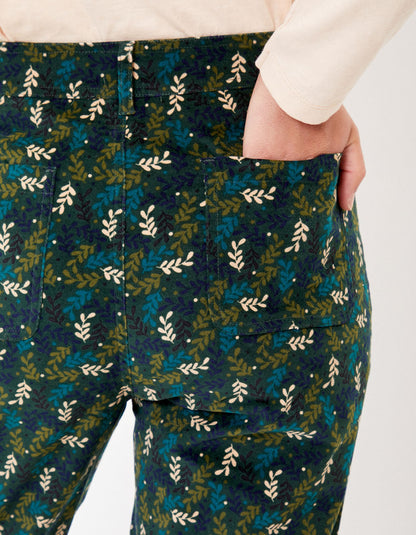 Pantalon large imprimé velours stretch SKADI