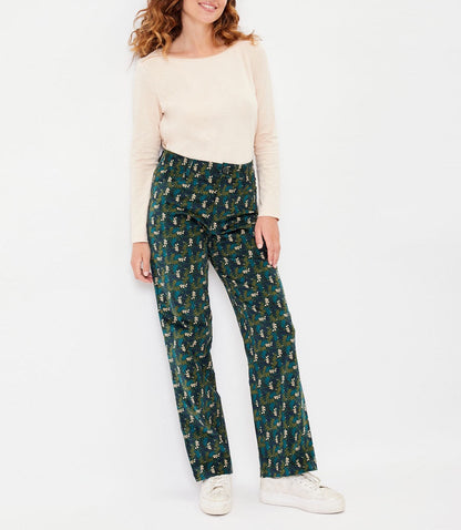 Pantalon large imprimé velours stretch SKADI