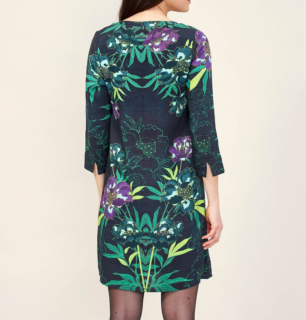 Robe imprimée droite col V HEMAL