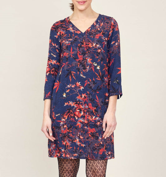 Robe imprimée droite col V HEMAL