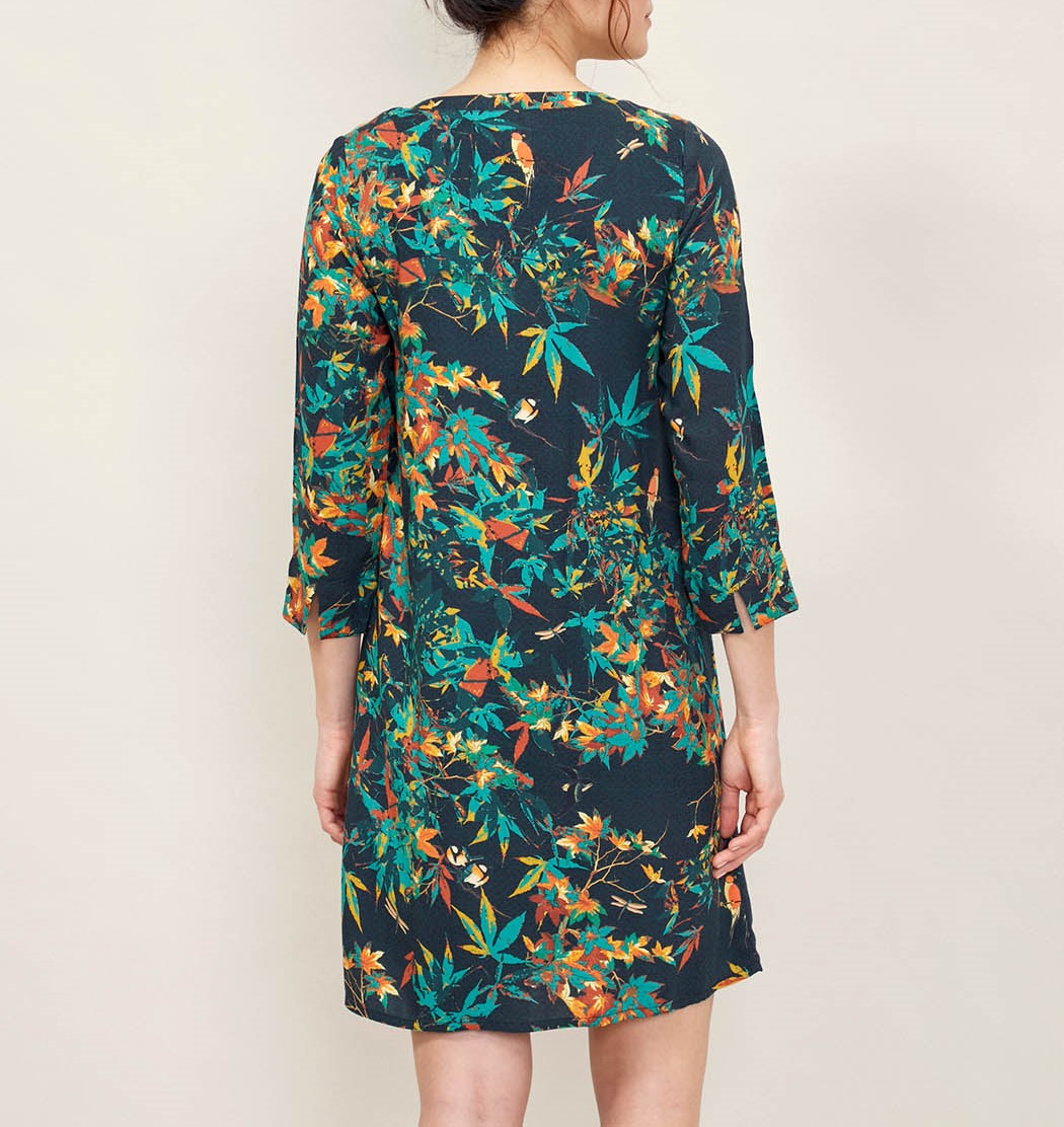 Robe imprimée droite col V HEMAL