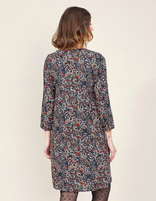 Robe imprimée droite col V HEMAL