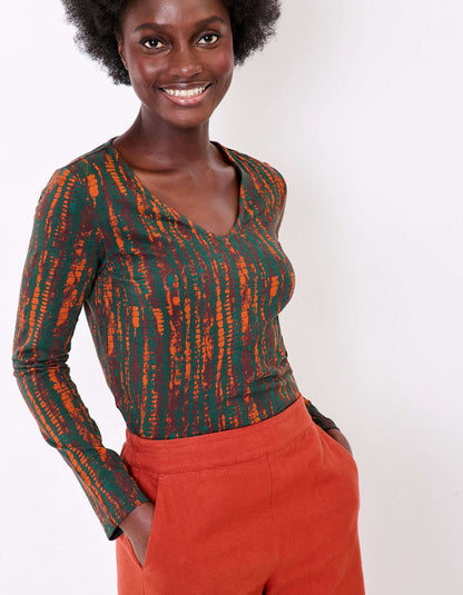 T-shirt col v imprimé coton bio VANPUR