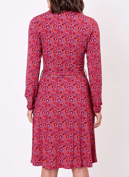 Robe imprimée maille fluide ceinturée EZONE