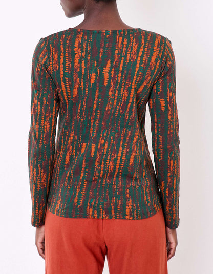 T-shirt col v imprimé coton bio VANPUR