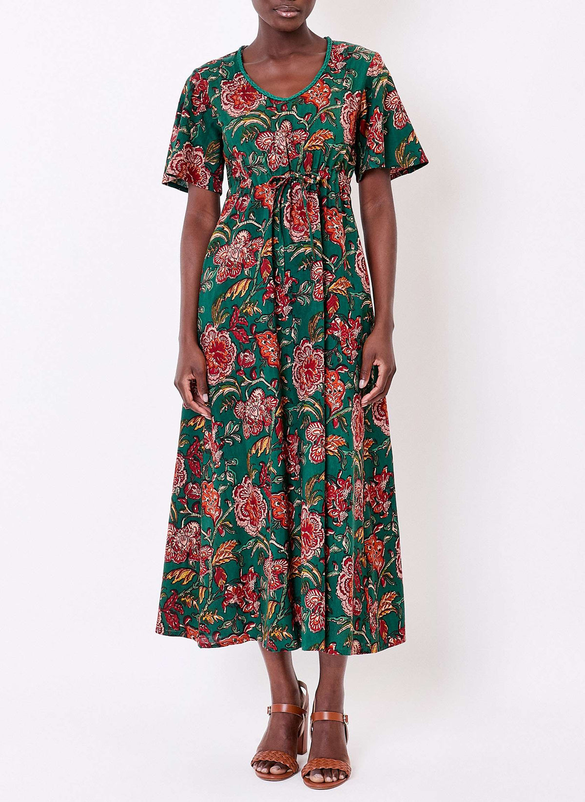 Robe longue imprimée fluide PEARLY