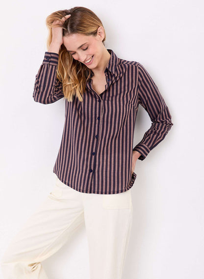 Chemise rayée droite voile de coton bio FEBINY