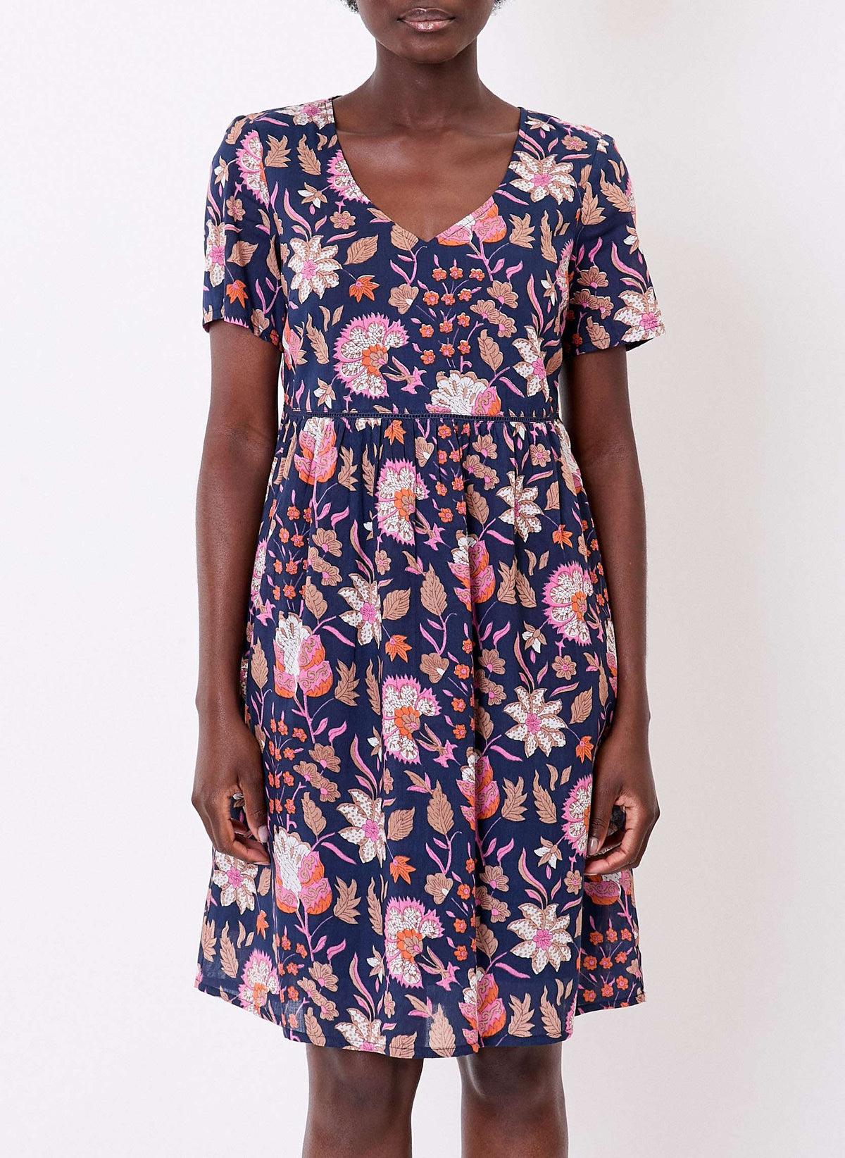 Robe imprimée évasée coton bio doublé SIWAN