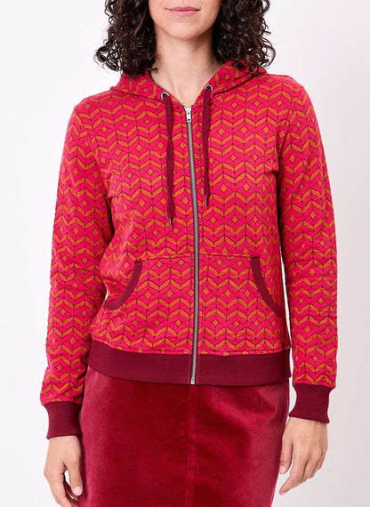 Sweat zippé maille jacquard YUMI