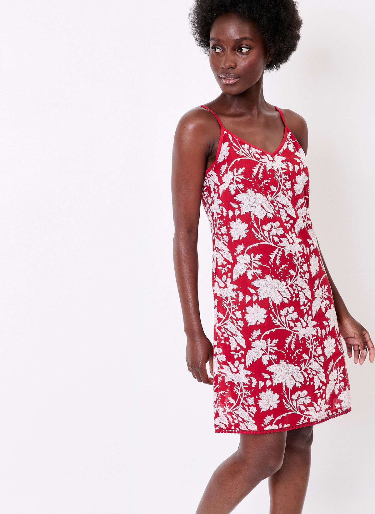 Robe coton bio imprimé fines bretelles IONA