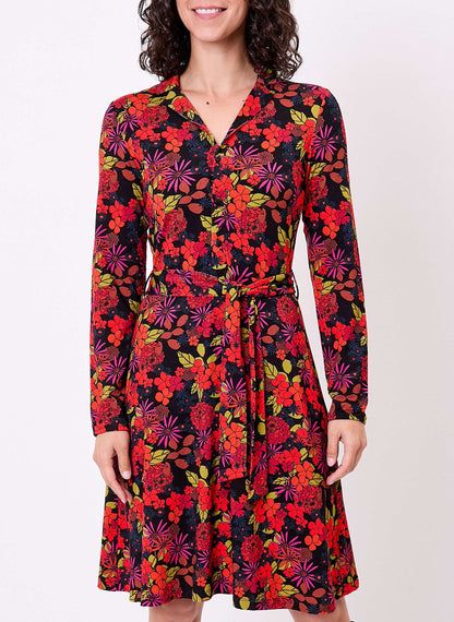 Robe imprimée maille fluide ceinturée EZONE