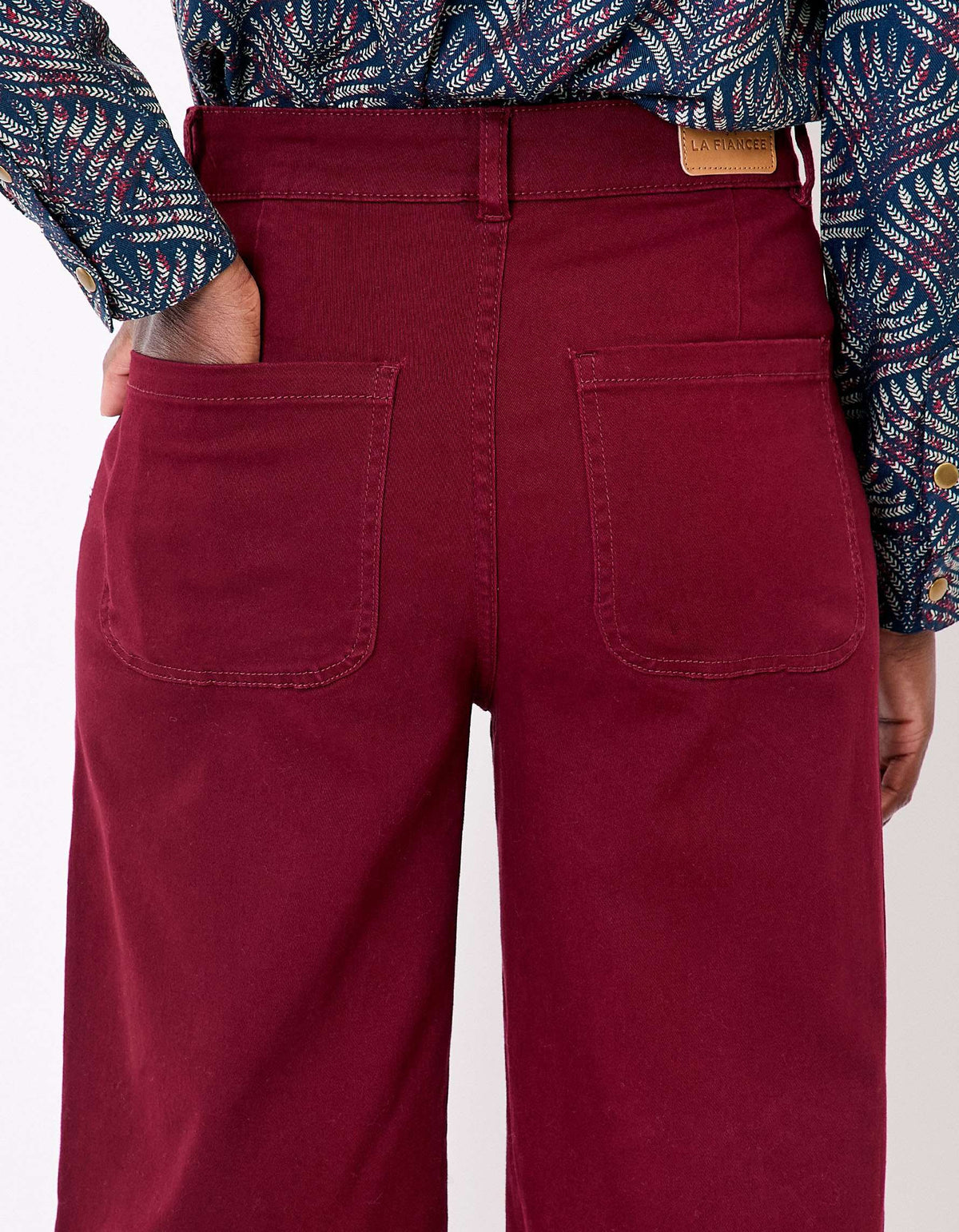 Pantalon large coton stretch OMAYA