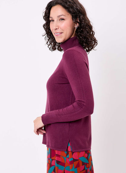 Pull maille col roulé uni BHOLA