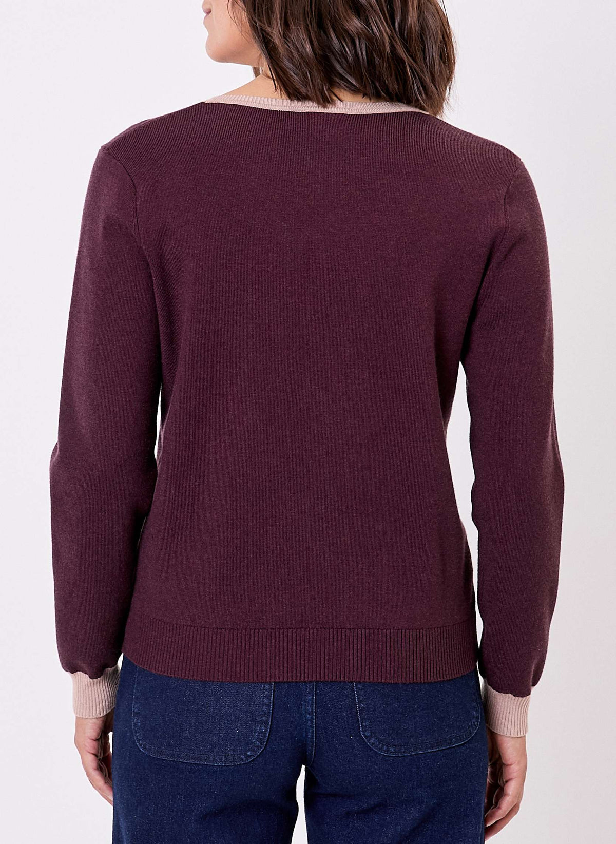 Pull maille épaisse col V ELI