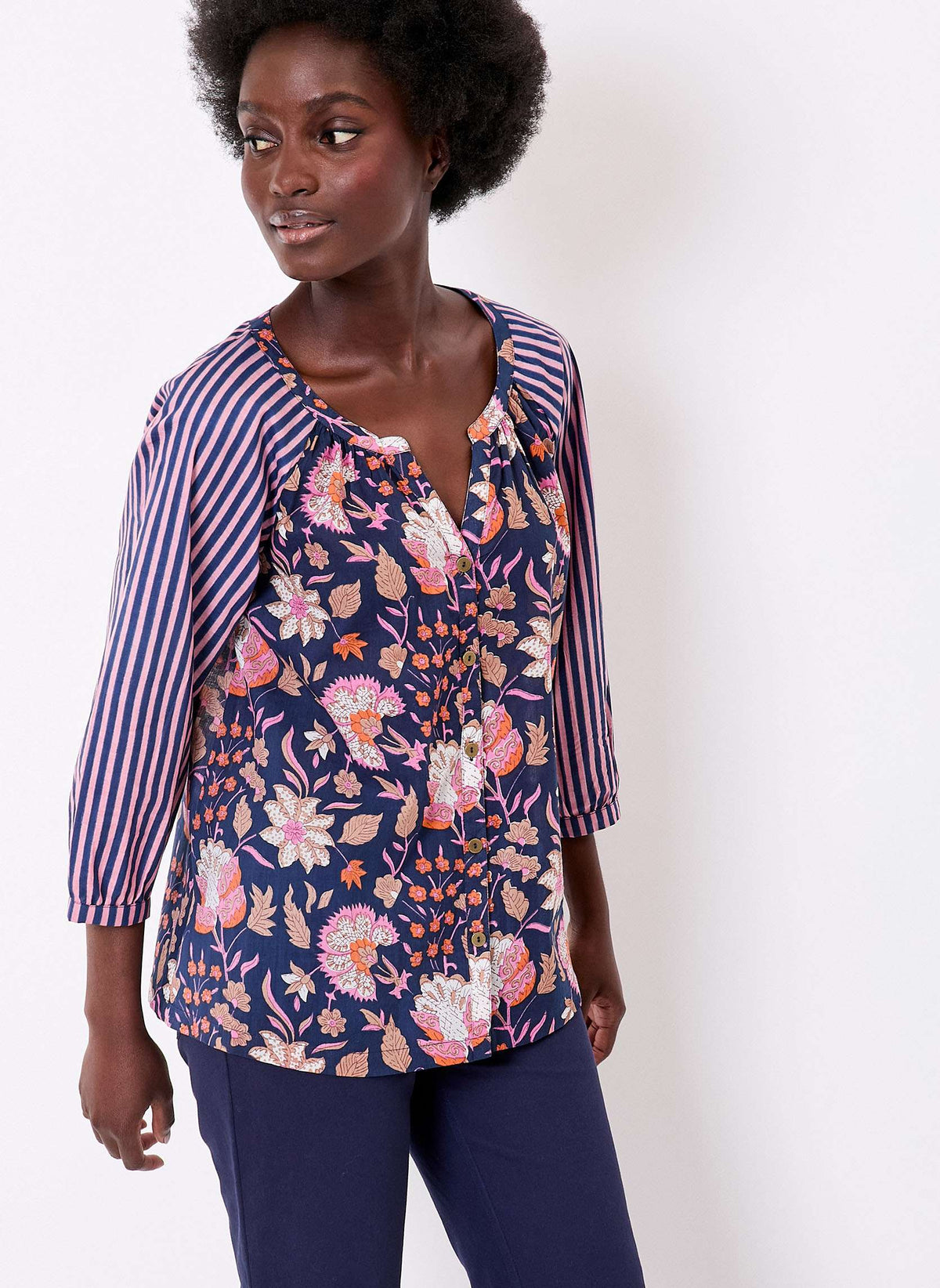 Blouse imprimée ample voile de coton bio OCCI