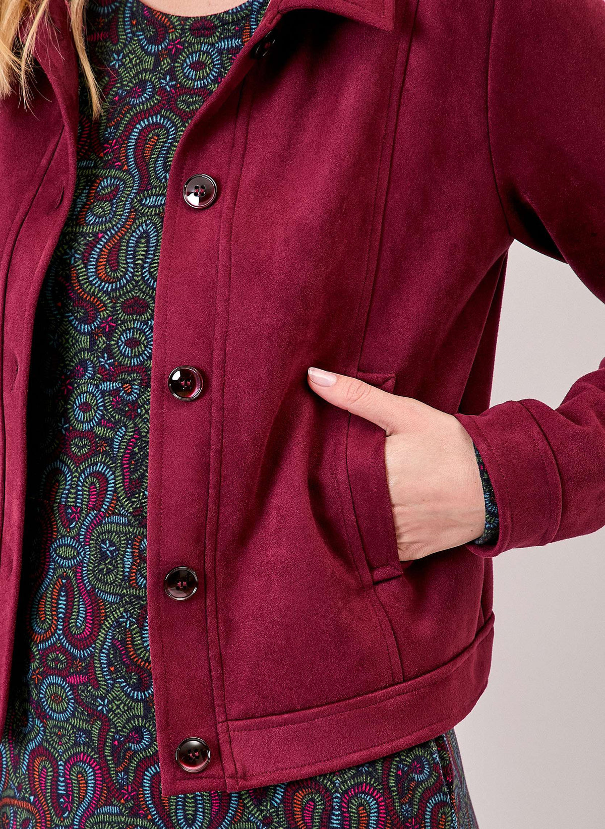 Veste courte suédine doublée AJDA