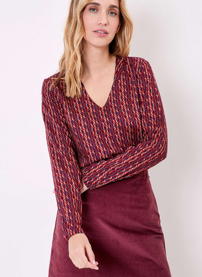 Blouse imprimée fluide col V GARYLY