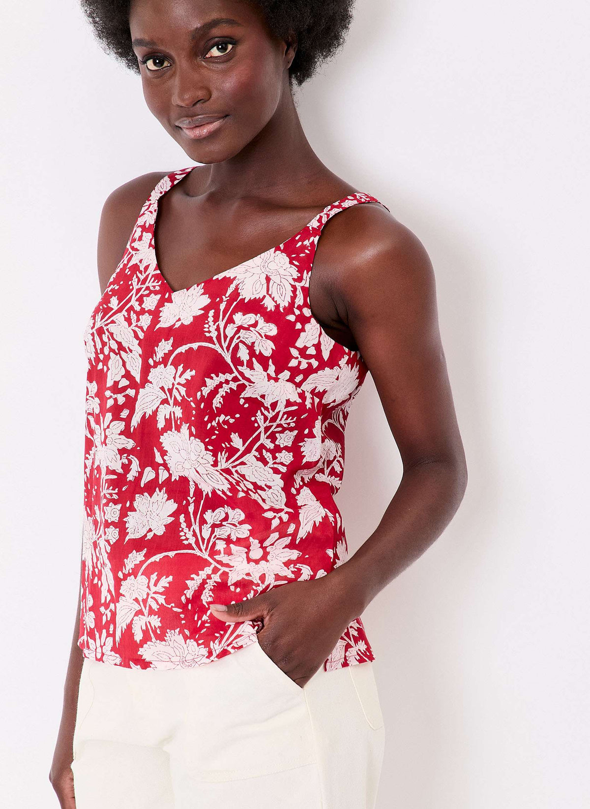 Débardeur imprimé voile de coton bio SIANA