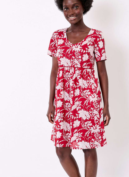 Robe imprimée évasée coton bio doublé SIWAN