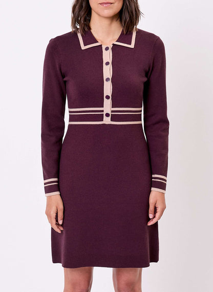 Robe maille compacte col chemisier MARGAUX