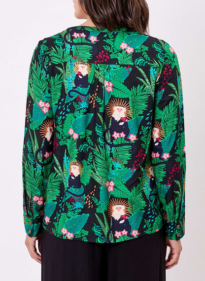 Blouse imprimée fluide évasée col V PALASI