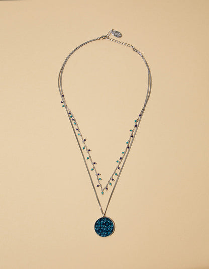 Collier double médaillon Mamba