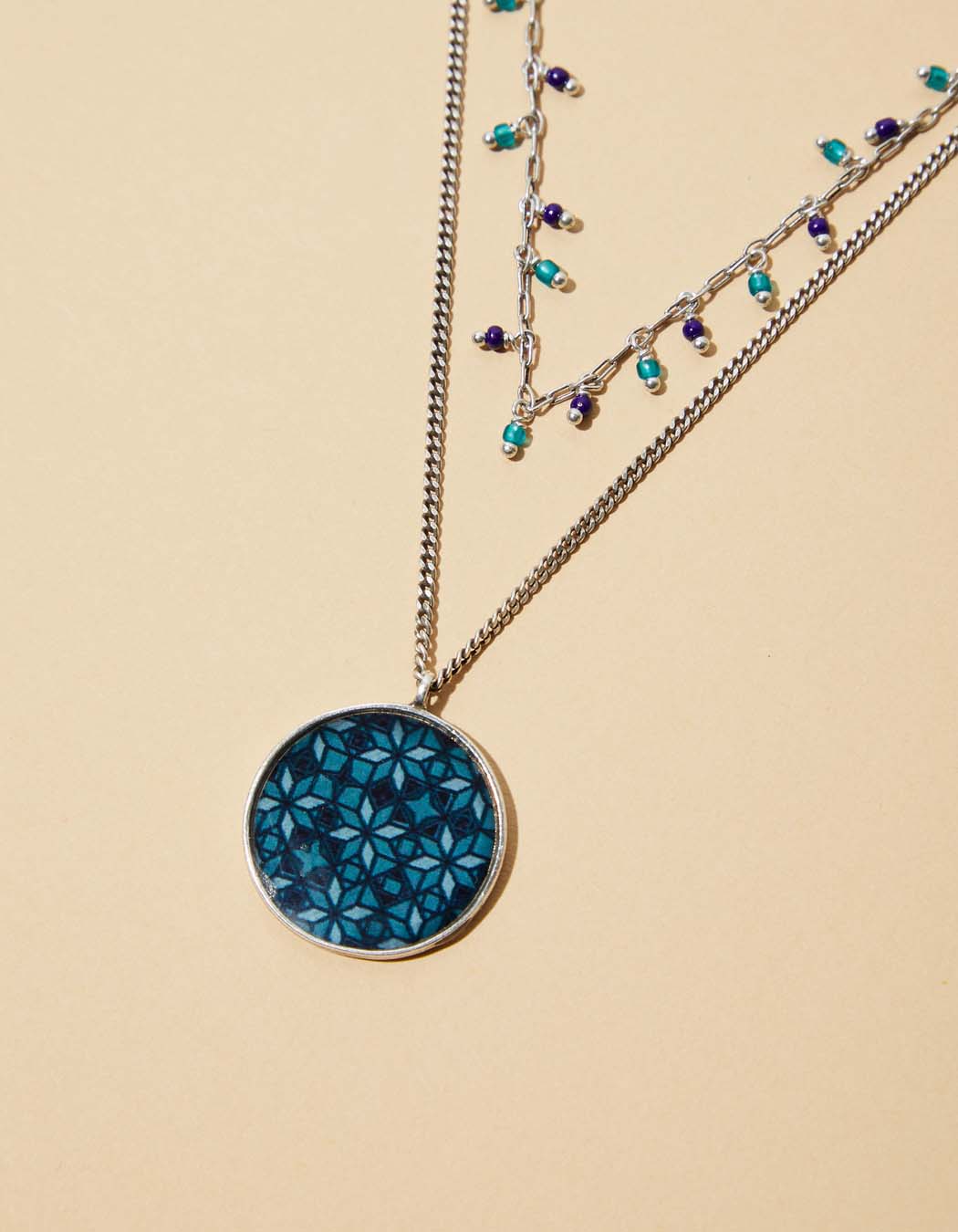 Collier double médaillon Mamba