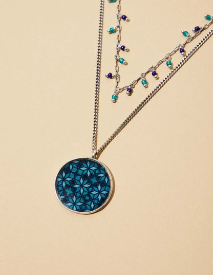 Collier double médaillon Mamba