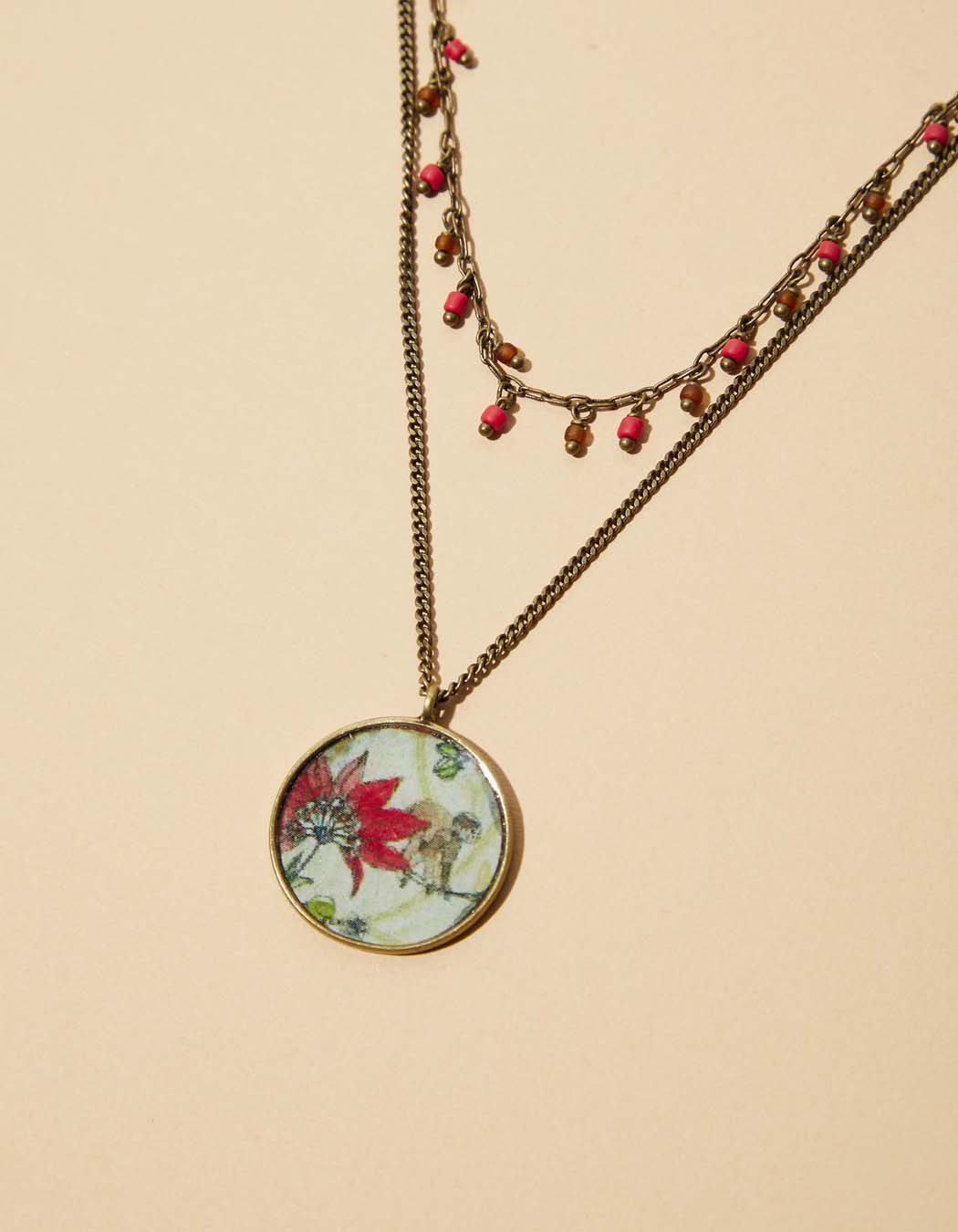 Collier double médaillon Mamba