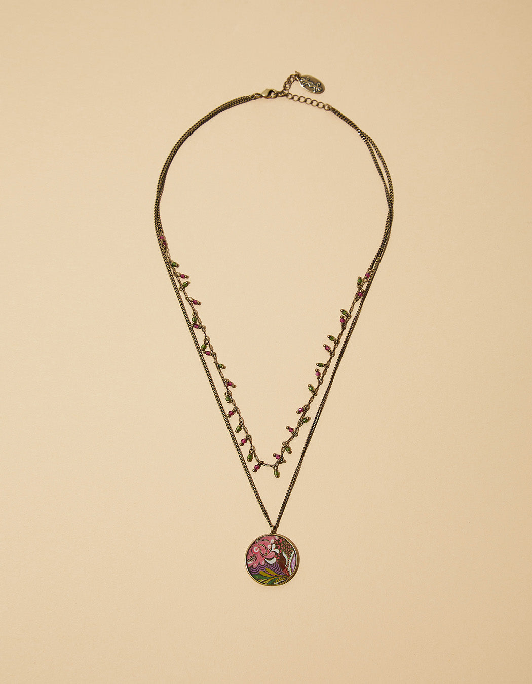 Collier double médaillon Mamba
