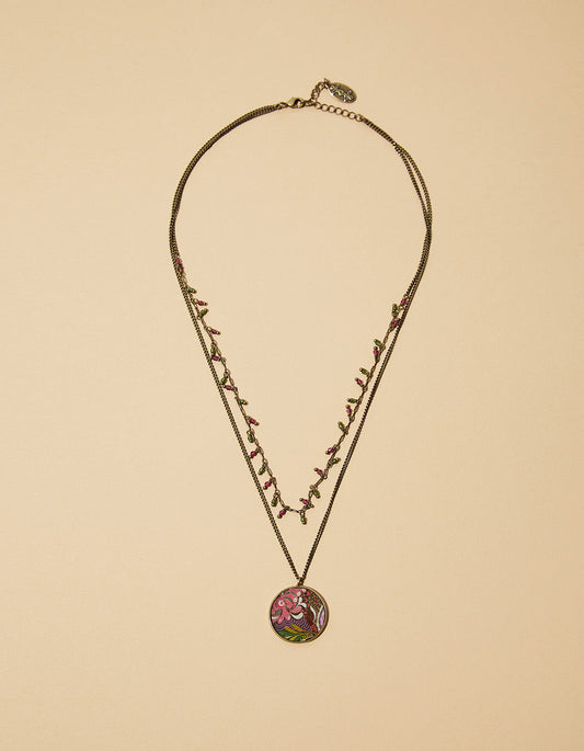Collier double médaillon Mamba