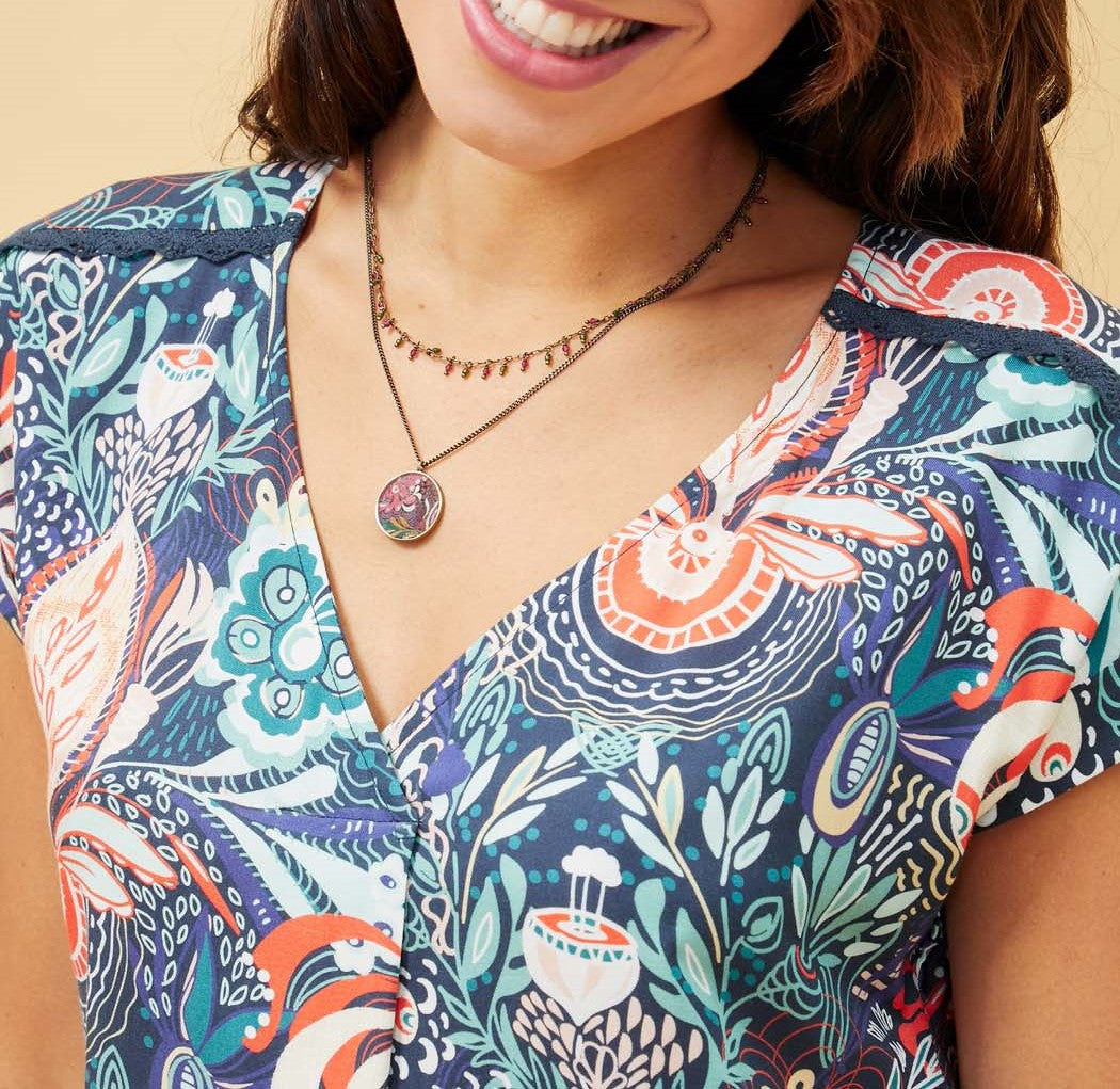 Collier double médaillon Mamba