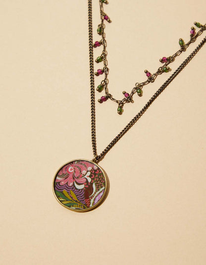 Collier double médaillon Mamba