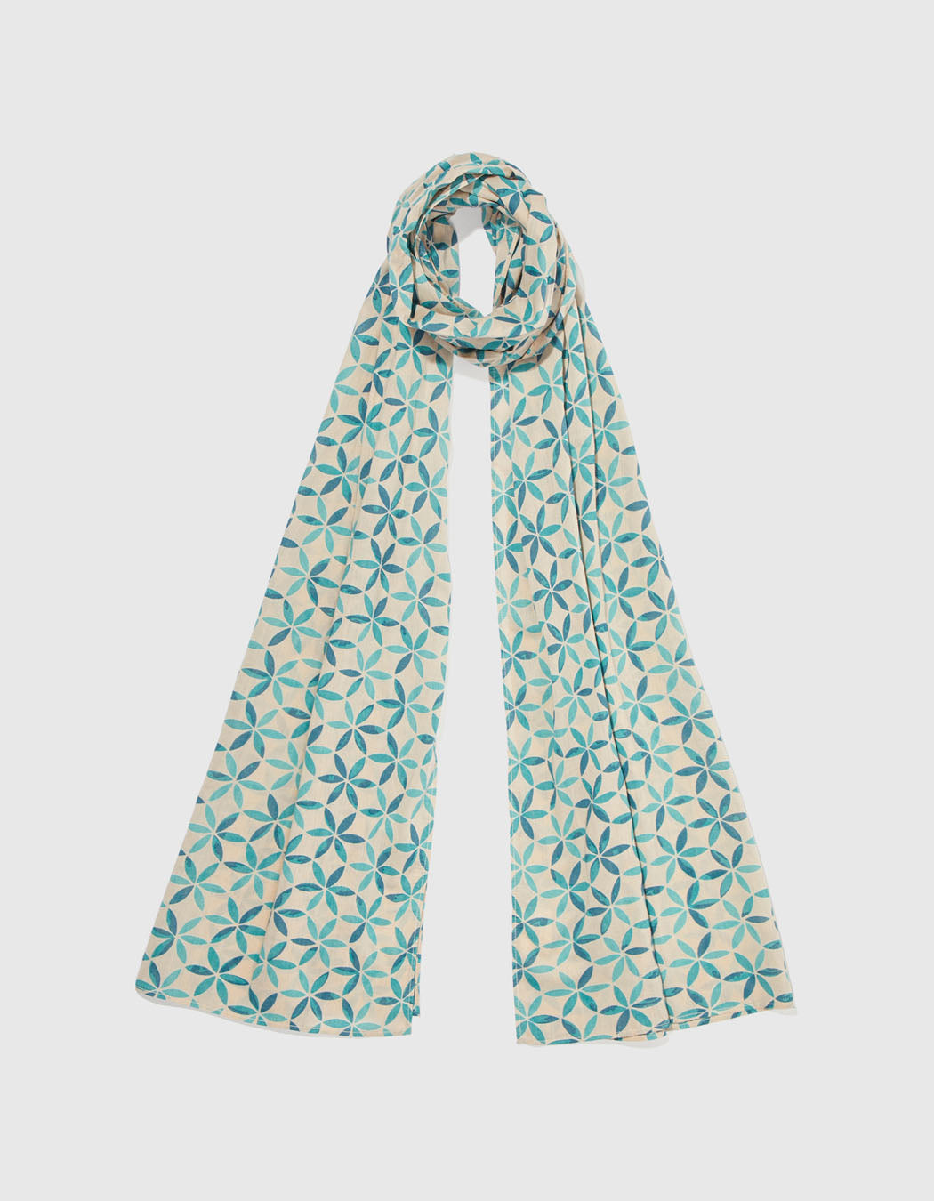 Foulard imprimé voile de coton bio LAVANDI