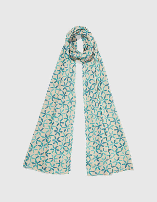 Foulard imprimé voile de coton bio LAVANDI
