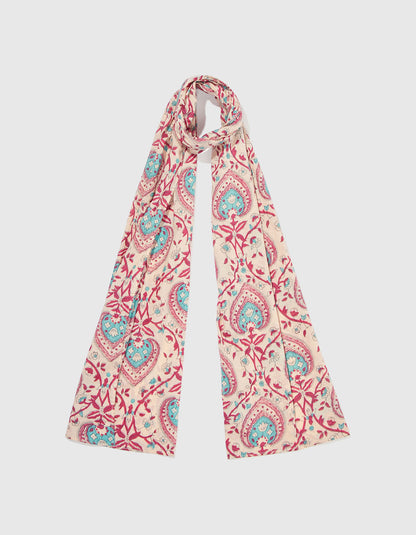 Foulard imprimé voile de coton bio LAVANDI