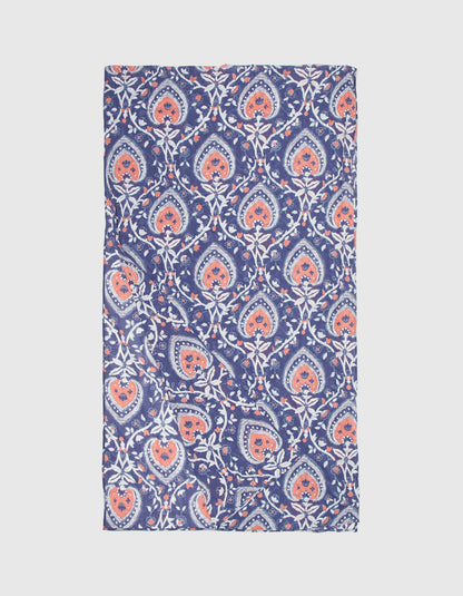 Foulard imprimé voile de coton bio LAVANDI