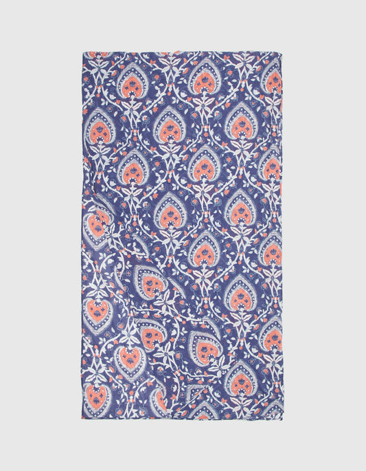 Foulard imprimé voile de coton bio LAVANDI